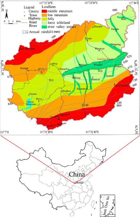 Henan is a landlocked province of china, in the central part of the country. Location map of the study area. Source: Institute of Henan ...