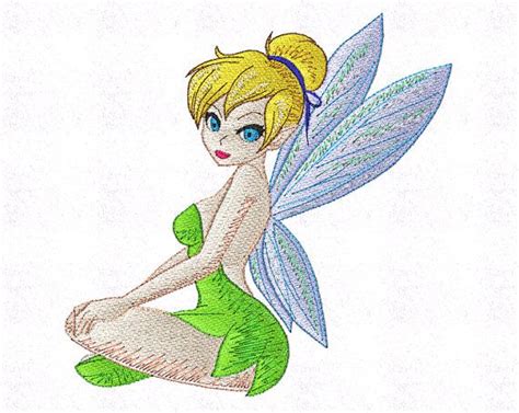 This is a common thread made out of 6 thinner threads. Tinkerbell Machine Embroidery Pattern 2 Sizes by ...