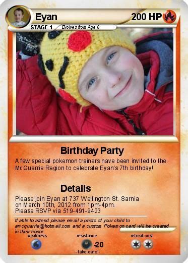 Now, build them with these easy to use online pokemon card makers for free. Create your own Pokemon cards... Eyan is going to love this!! Check out his birthday invites ...