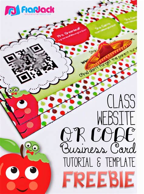 100 people downloaded them last week! Class Website QR Code Business Cards Template FREEBIE ...