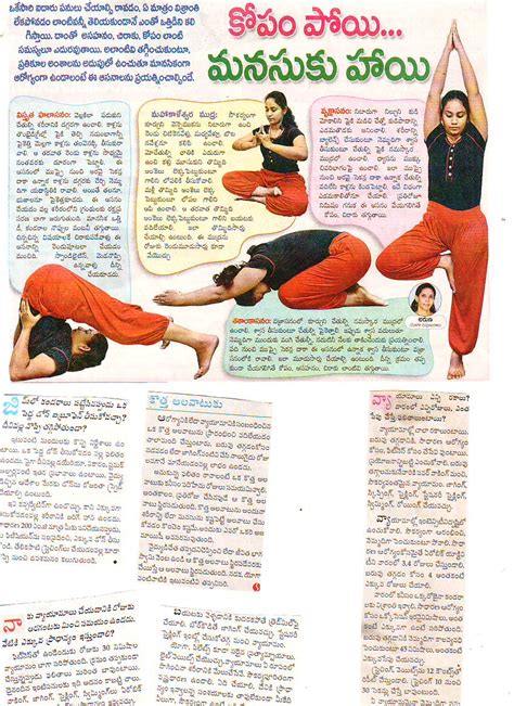 Yoga tutorial in kannada : YOGASANAS IN TELUGU: ASANAS TO DECREASE ANGRY