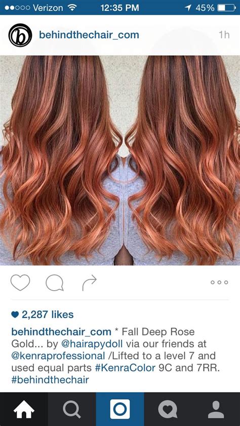 Beautiful kenra color by guy tang hair artist using a couple of our new natural brown shades that officially launch in january! Rose gold (With images) | Kenra color, Long hair styles ...