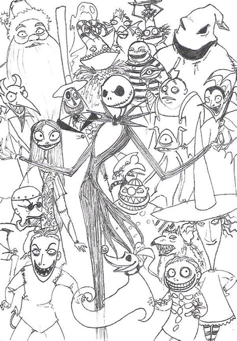 Coloring book pages printable coloring pages coloring sheets boy coloring free coloring jack und sally desenhos tim burton nightmare before christmas drawings. The Nightmare Before Christmas Coloring Page | Disney ...