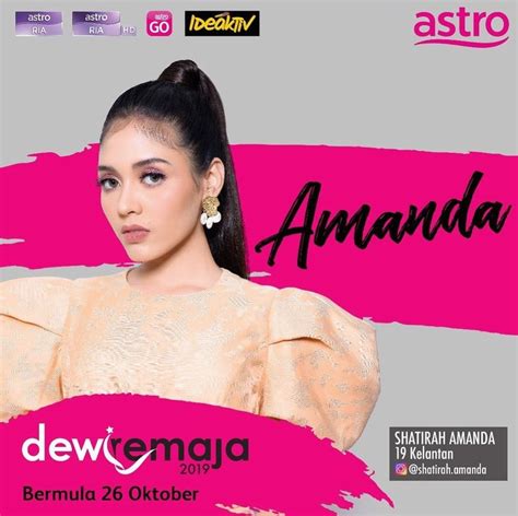 Malam kemuncak dewi remaja 2019 disiarkan secara langsung pada pukul 9 malam menerusi saluran. Biodata Shatirah Amanda (Amanda), Peserta Dewi Remaja 2019 ...