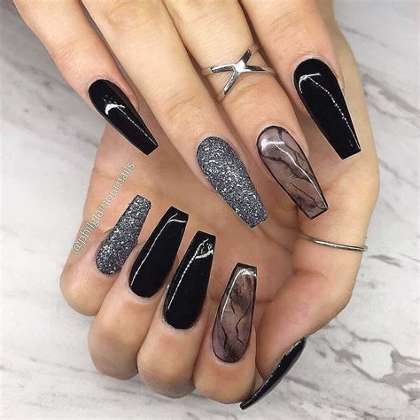 Uñas acrílicas 2018 uñas y estética blog uñas decoradas tumblr blancas. Uñas Acrilicas Negras Con Glitter / Unas Acrilicas Negras ...