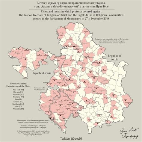 Мапа мјеста у Србији, Српској и С.Македонији у којима су одржане литије ...