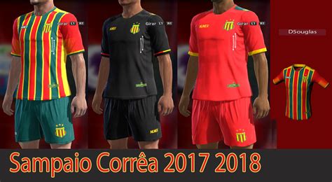 E no primeiro tempo, dois chutes de fora da área. Kits Sampaio Corrêa 2017/2018