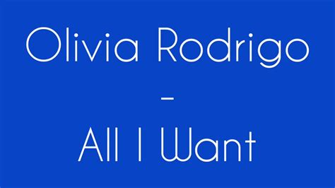 And ain't it funny how you ran to her the second that we called it quits? Olivia Rodrigo - All I Want From The Disney Soundtrack ...