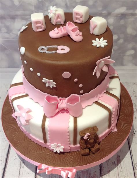 Check spelling or type a new query. Pink and brown baby shower cake for a girl | Cake, No bake ...