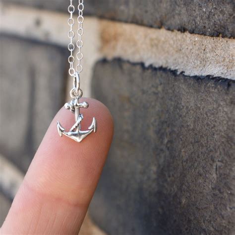 Makes a sentimental surprise for any awesome lady. Anchor necklace - sterling silver anchor charm . sterling ...