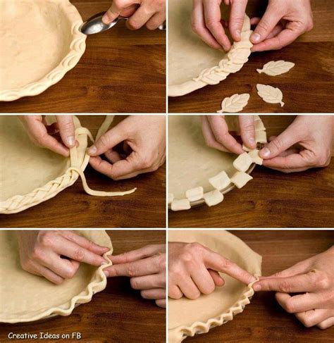 This pie crust design is one of the simpler styles on the list, but it's just as beautiful as its more detailed counterparts. Edging ideas | Pie decoration, Decorative pie crust ...