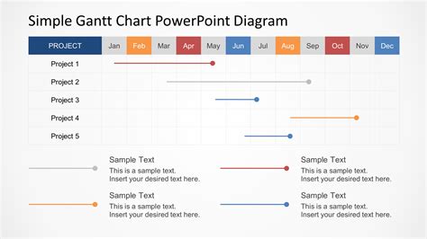 Mit dieser diagrammvorlage gantt, können sie ein umfassendes diagramm darzustellen fristen und fahrpläne des projekts erstellen. SlideModel.com - Simple Gantt Chart PowerPoint Diagram ...