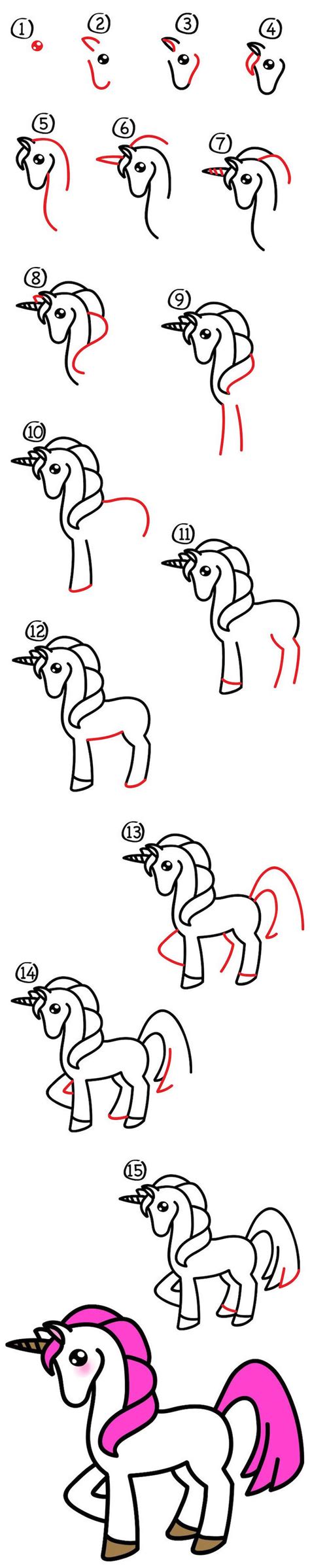 Steps to draw a unicorn cartoon. 1001+ ideas on how to draw a unicorn + easy tutorials