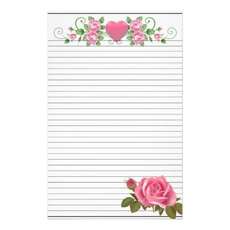 Our free printable valentine's day cards are an easy (and free) way to let someone know you're thinking of them. 5.5" x 8.5" lined Stationery | Zazzle.com | Free printable ...