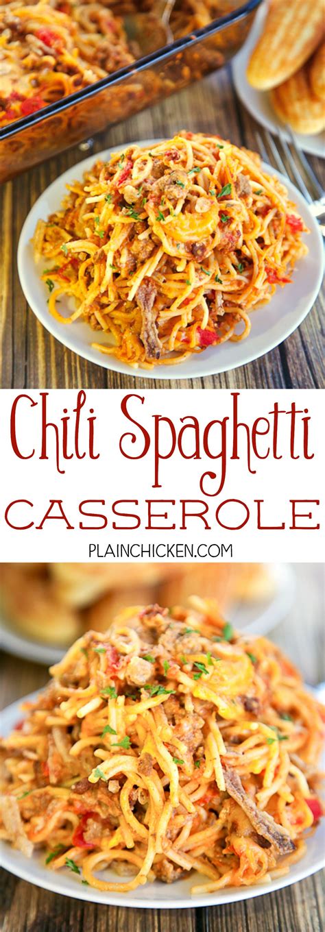 There is cumin in this dish too which really ups the flavor profile. Chili Spaghetti Casserole - comfort food at its best ...