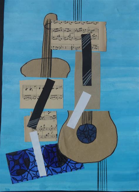 In der bildenden kunst beschreibt der begriff kubismus den revolutionären malstil von pablo picasso. Gitarre - Kubismus - Collage - Carl-von-Ossietzky ...