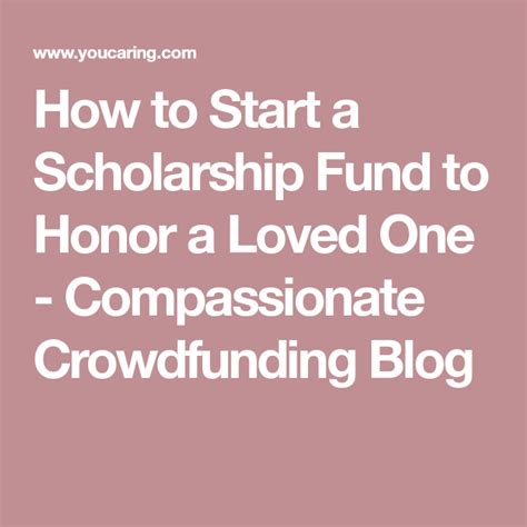 For all scholarship and fellowship funding opportunities, other than the vanier canada graduate scholarships program and the banting postdoctoral fellowships program, applicants must be. How to Start a Scholarship Fund to Honor a Loved One ...