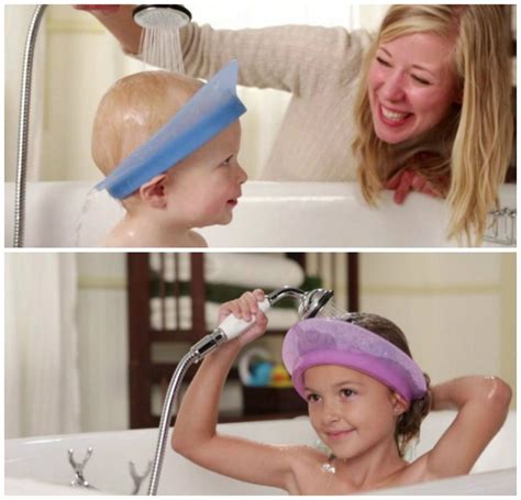 Made from soft neoprene rubber, the clippasafe shampoo eye shield will fit all head sizes and will prevent the shampoo from running down into the eyes and onto a child s face, which can cause distress or discomfort. KAIR Air Cushioned Kids Bath Visor - Baby shampoo shields ...