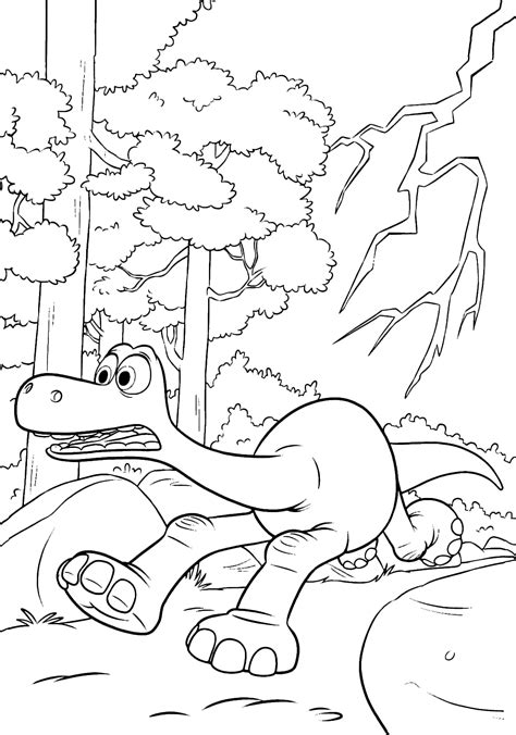 There is also a beautiful array of adult coloring. The Good Dinosaur - Arlo flees scared