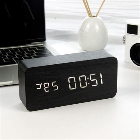 This font was posted on 10 may 2015 and is called alarm clock font. LED Wooden Alarm Clock Watch Table Voice Control