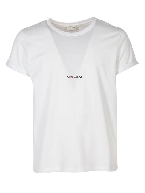 Saint laurent metallic fil coupé chiffon shirt. Saint Laurent - Saint Laurent T-shirt - Blanc, Men's Short ...