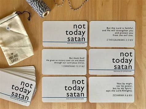 Resist the devil, and he will flee from you. Not Today Satan - Scripture Card Set - Bible Verse Cards - Memory Verse Cards - Scripture ...