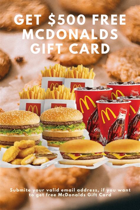Check spelling or type a new query. Get $500 to Spend at McDonald's. | Mcdonalds gift card, Gift card, Free mcdonalds