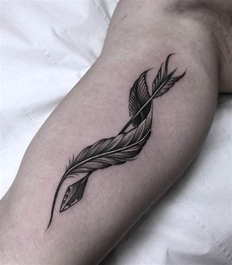 Running down like arrows in the front end of the arms expose the beautiful feather and arrow tattoo which explain the real motivational aims in you. 30 Fabulous Feather Tattoos For Only The Most Discerning ...