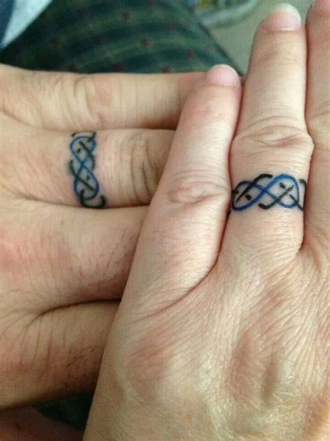 Choosing wedding ring tattoo designs, styles and ideas. Infinity | Tattoo wedding rings, Wedding band tattoo ...