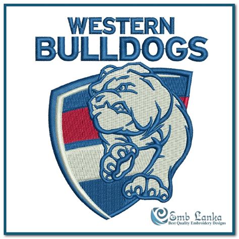 Western bulldogs defender eleanor brown and brisbane ruck tahlia hickie are the final nab aflw rising star nominees for 2021. Western Bulldogs Logo Embroidery Design | Emblanka.com
