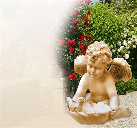 Engelfiguren für garten bei lionshome: Engelfigur mit Vogeltränke für den Garten aus Steinguss