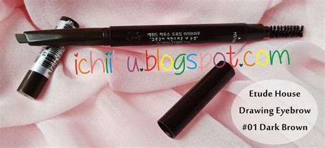 Use the brush of the pencil, it did a. REVIEW Drawing Eyebrow #01 Dark Brown Etude House ...