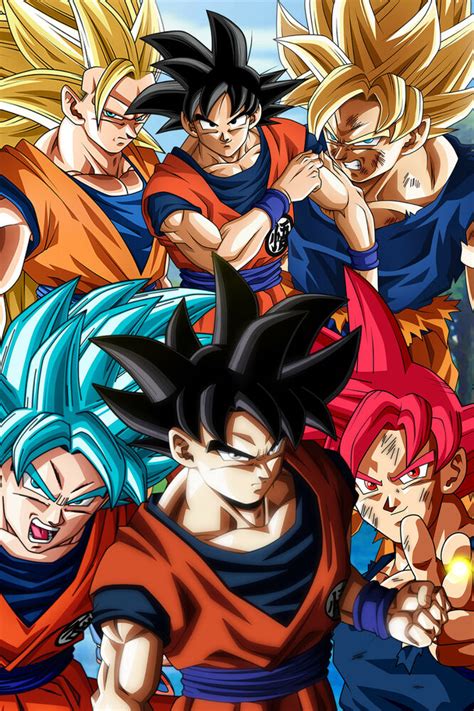 Super saiyan 5 wallpaper group (72+) src. Dragon Ball Z/Super Poster Goku Six Forms 12in x 18in Free ...