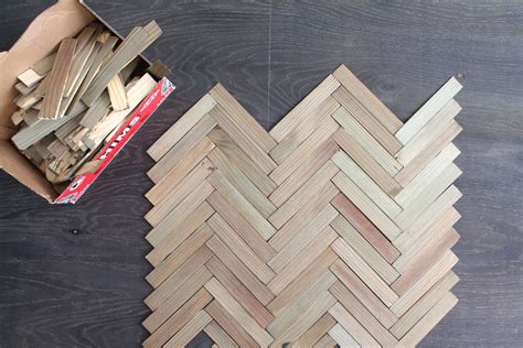 Bolt this simple bedframe to any headboard and/or footboard to create a stable support for a box spring and mattress set. DIY Herringbone Headboard With Wood Shims | eHow | Diy ...