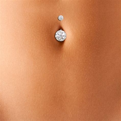 2020 popular 1 trends in jewelry & accessories, beauty & health, home & garden with piercing nombril and 1. Piercing de nombril en or blanc et cristal de Swarovski in ...