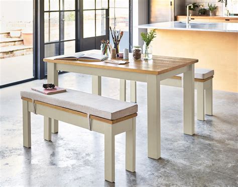 Dining benches add a stylish & communal touch to the table. Buy Kendall Painted Dining Table And Bench Set from the ...