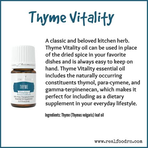 Watch it work as an active ingredient in agricultural solutions. Thyme Vitality Essential Oil | Real Food RN