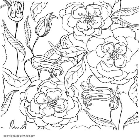 Home/flowers coloring pages/big boquet of flowers. Free Printable Flower. Adult Coloring Pages || COLORING ...