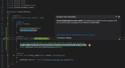 With webview2, you may embed web code in different parts of your native app. Webview2 with Excel-Dna / COM addin gives System ...