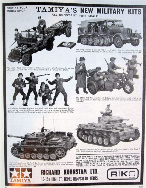 Column will run fortnightly in british vogue and focus. 1970s Tamiya advert