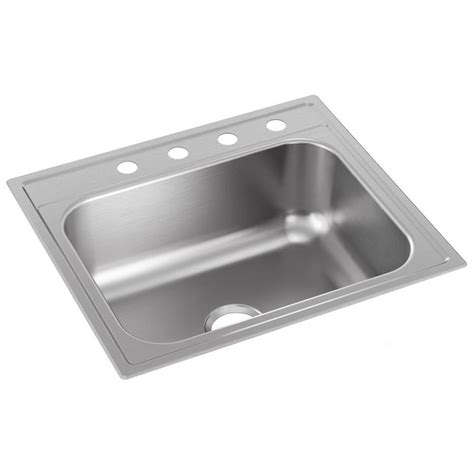 Elkay crosstown stainless steel kitchen and bar sinks are the perfect mix of beauty, function and contemporary design that looks great in any home and cabinet size: Elkay Drop-In 25-in x 22-in Satin Single Bowl 4-Hole ...