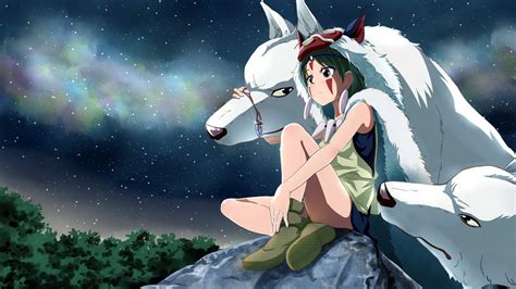 Princess mononoke posters for sale online. Full HD Wallpaper princess mononoke wolf sky star night ...