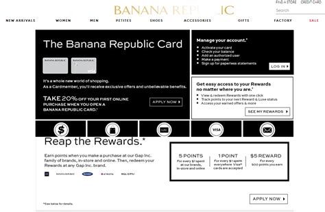 Cannot be combined with any other discount or multiple offer. Banana Republic Credit Card Online Access