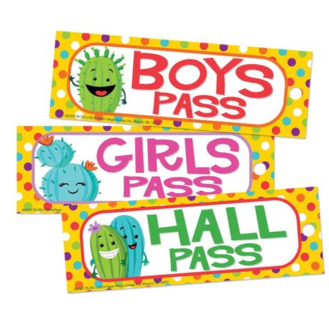 1 class job header (measuring approximately 6 x 17), 15 class job signs (each measuring 6 x 7), and 24 blank pieces (each measuring approximately 5 3/8 x 1. A Sharp Bunch Hall Passes | Eureka school, Hall pass ...