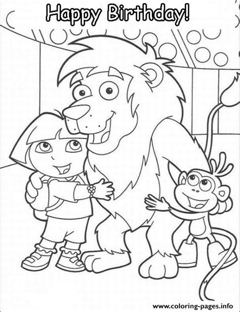 Happy birthday coloring pages 119. Happy Birthday S Dora20b9 Coloring Pages Printable