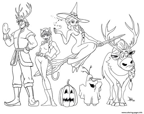 Choose your favorite coloring page and color it in bright colors. Print frozen halloween coloring pages | Halloween coloring ...