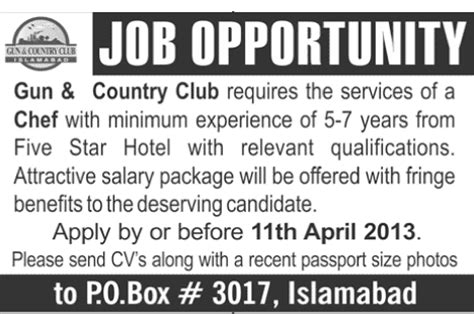 Read latest malaysia news from more than 50+ malaysia newspapers with an easy and uninterruptible. Chef Job in Islamabad 2013 at Gun & Country Club in ...