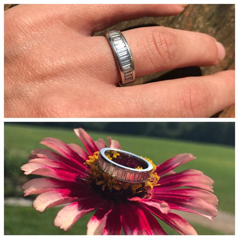 It wasn't until more recently that engagement rings appeared on the scene. I have a 5.70 mm channel band engagement ring (love) but ...