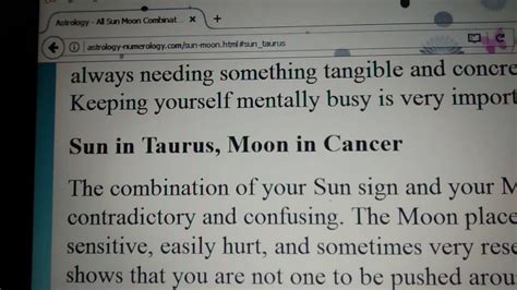 Cancer sun & taurus rising — combination of solar and rising zodiac signs. Sun in Taurus with Moon in Cancer - YouTube