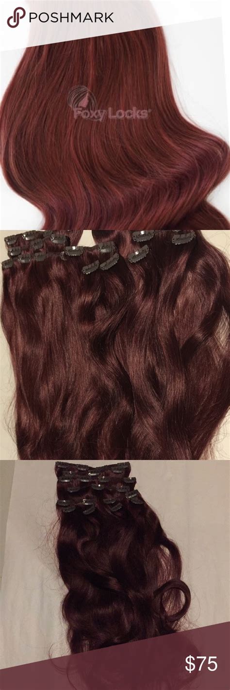 Get glamorous results in minutes with clip in hair extensions. Mahogany Red Clip In Human Hair Extensions | Human hair ...